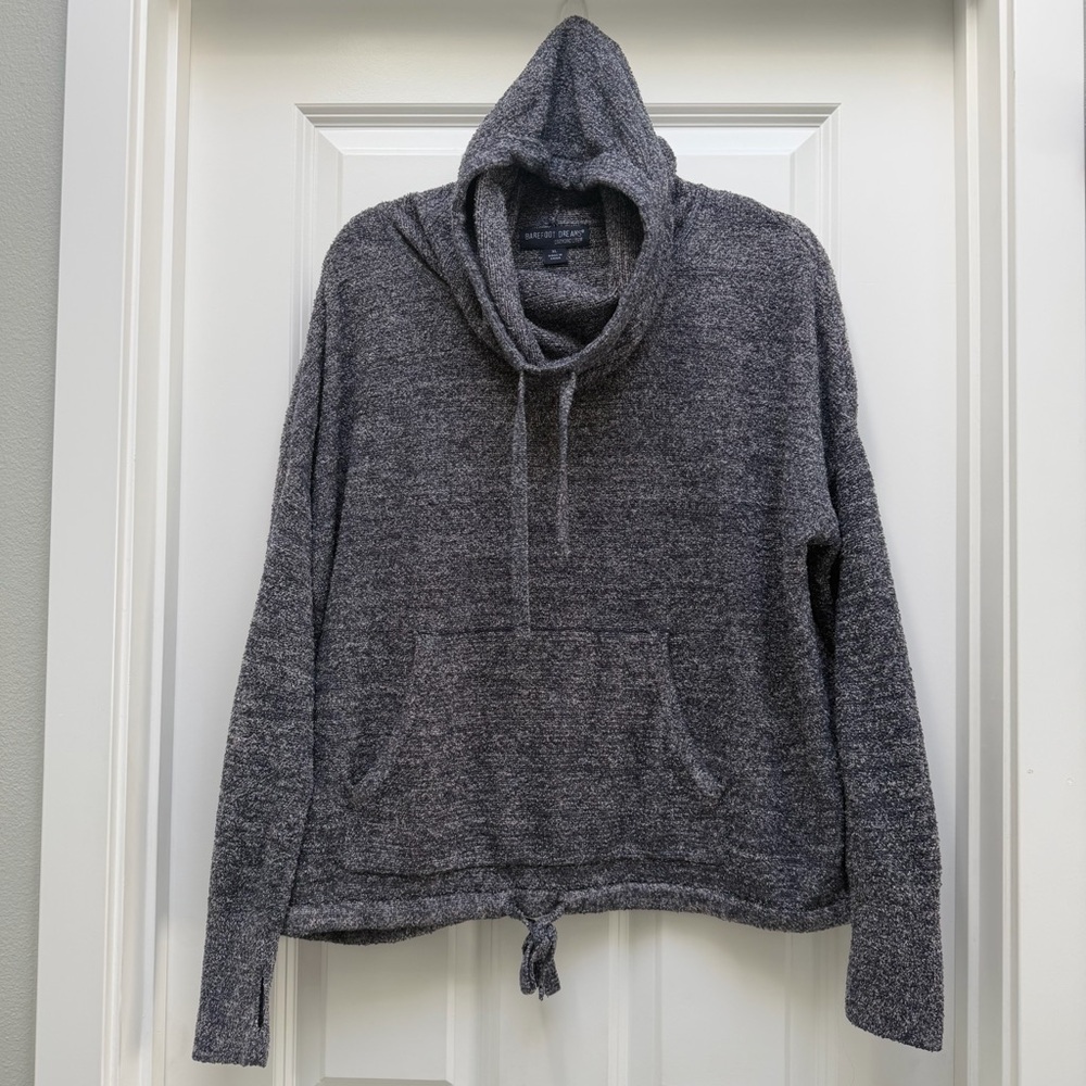 BAREFOOT DREAMS COZYCHIC LITE PEBBLE BEACH HOODED PULLOVER INDIGO BLUE XL